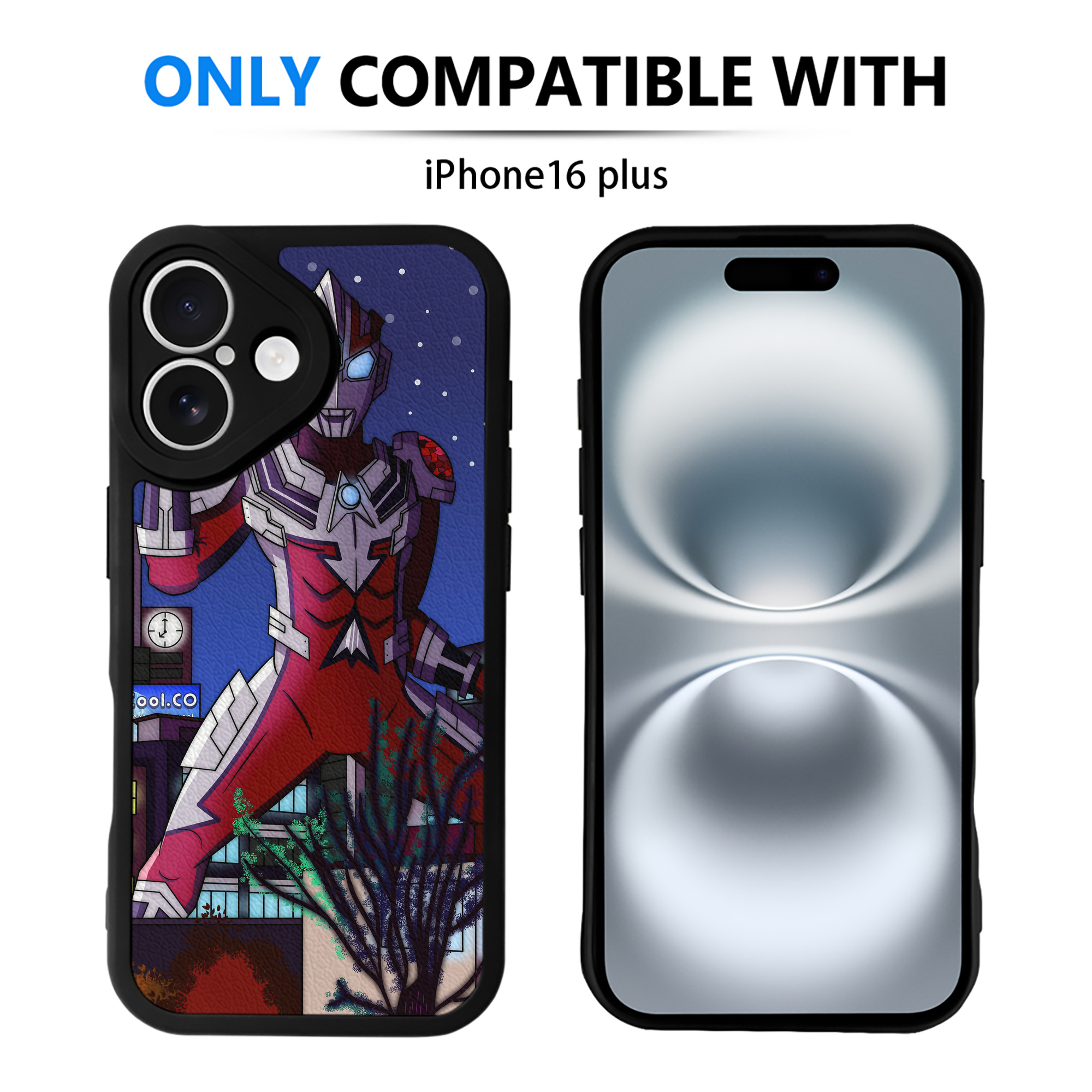 （画像用） ウルトラマン Ultraman 【iPhone 16シリーズ対応】シリコンスマホケース（レザー調） 材質：シリコン